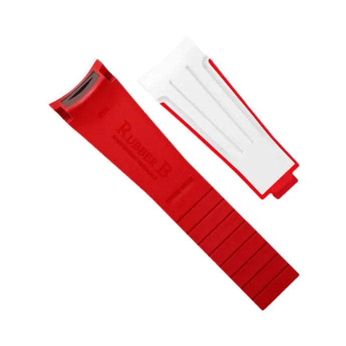 Rubber B Strap M111 White/Red for Sky-Dweller on Oyster Strap - rubber watch strap