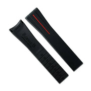 RubberB M101 Black/Red Strap - rubber watch strap