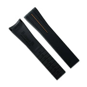RubberB M101 Black/Brown Strap - rubber watch strap