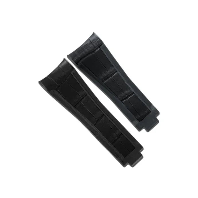 RubberB Swimskin SK20 Alligator - Black Strap - alligator leather watch strap