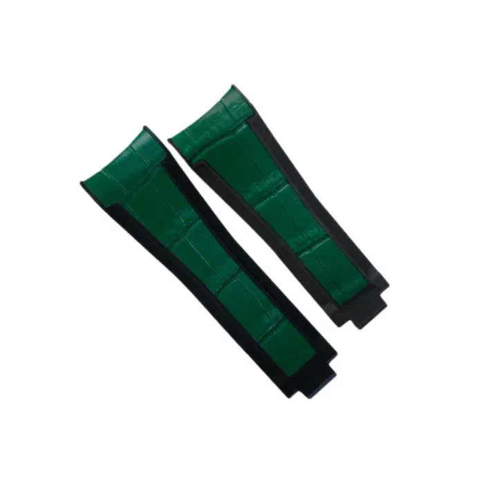 RubberB Swimskin SK20 Alligator - Pine Green Strap - alligator leather watch strap