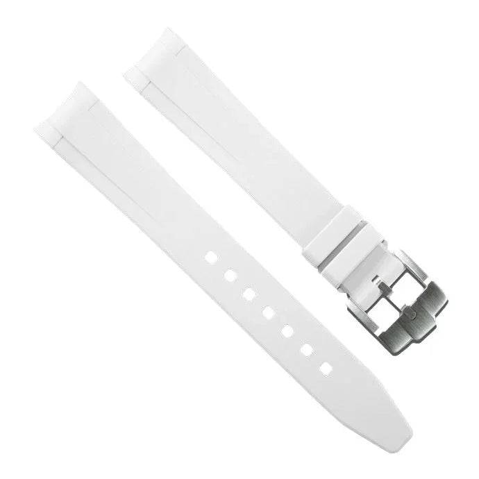 Rubber B Strap M316 White with buckle - rubber watch strap