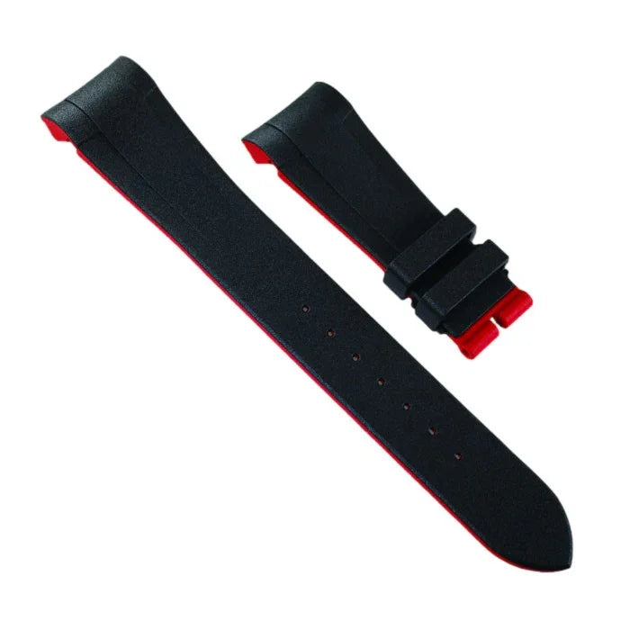 RubberB T800 for Tudor Black/Red Strap - rubber watch strap