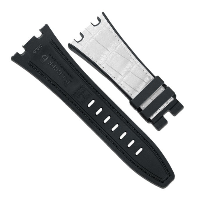 Rubber B strap APC42 Alligator SwimSkin  White