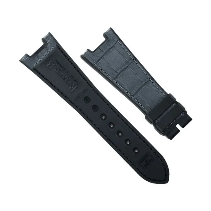 RubberB Alligator SwimSkin for Patek Philippe Nautilus - Grey PK79 Strap - alligator leather watch strap