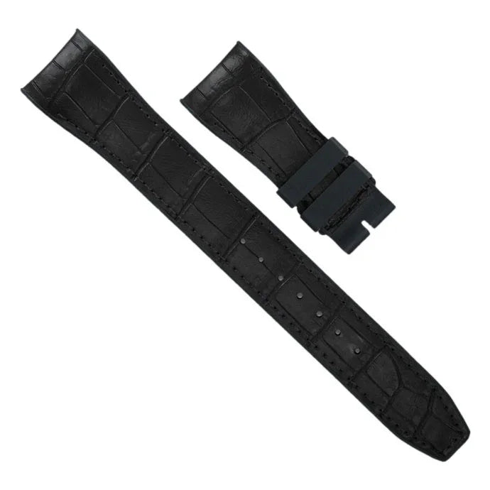 RubberB Alligator SwimSkin for IWC Big pilot - Black SK22 Strap - alligator leather watch strap
