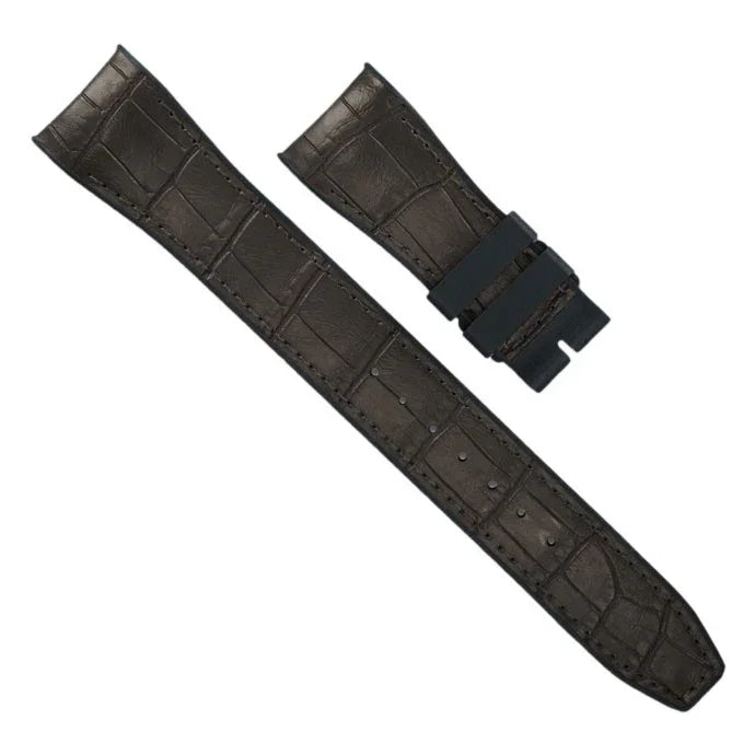 RubberB Alligator SwimSkin for IWC Big pilot - Espresso Brown SK22 Strap - alligator leather watch strap