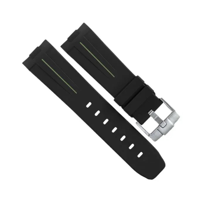RubberB Strap P210 Luminor 44 mm Black/Green - rubber watch strap