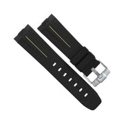 RubberB Strap P210 Luminor 44 mm Black/Tan - rubber watch strap