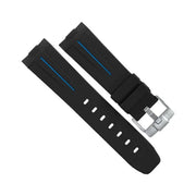 RubberB Strap P210 Luminor 44 mm Black/Blue - rubber watch strap