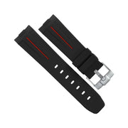 RubberB Strap P210 Luminor 44 mm Black/Red - rubber watch strap