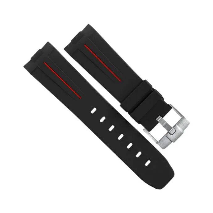 RubberB Strap P210 Luminor 44 mm Black/Red - rubber watch strap