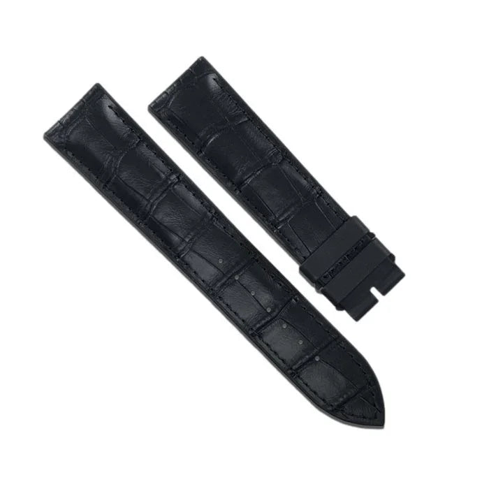 RubberB ST20 Alligator SwimSkin Black Strap - alligator leather watch strap