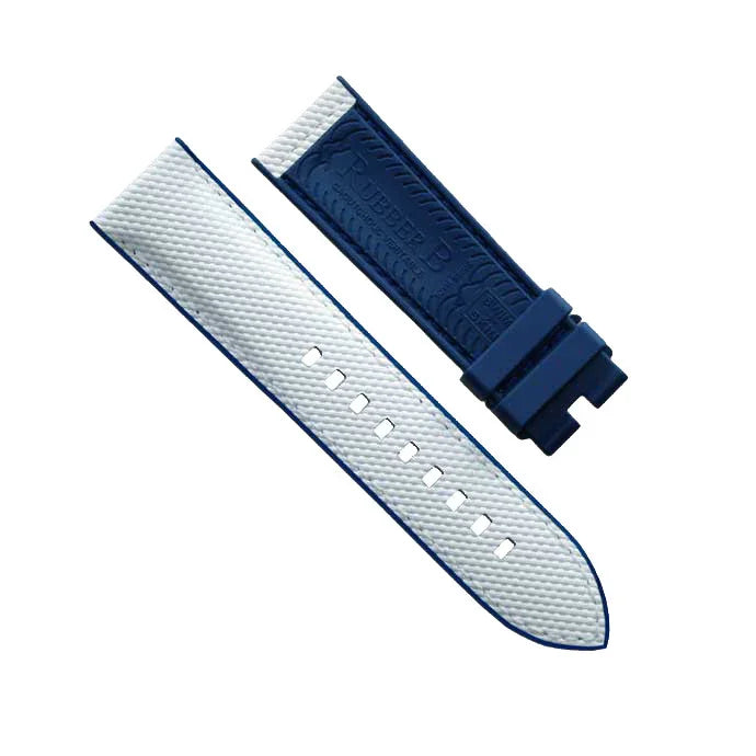 RubberB Ballistic SwimSkin PS22 Navy White Strap - rubber watch strap