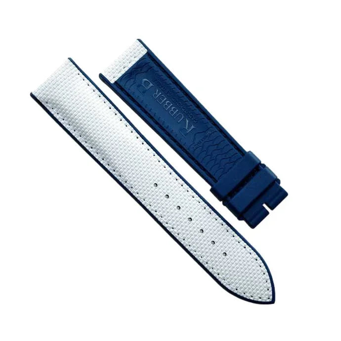 RubberB ST20 Ballistic Navy/White Strap - rubber watch strap