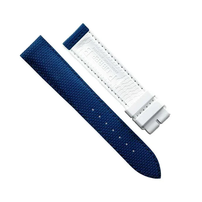 RubberB ST20 Ballistic White/Navy Strap - rubber watch strap