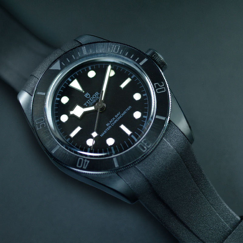RubberB strap T805 for Tudor Heritage Black Bay Ceramic - Black
