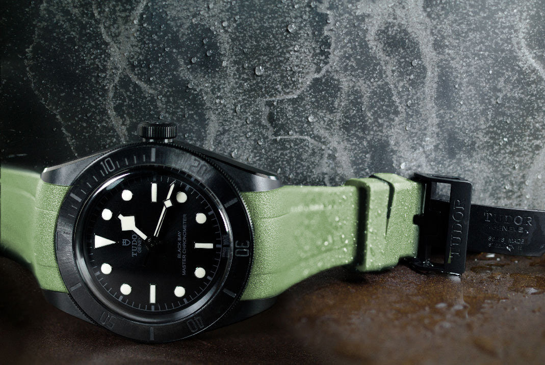 RubberB strap T805 for Tudor Heritage Black Bay Ceramic - Military Green