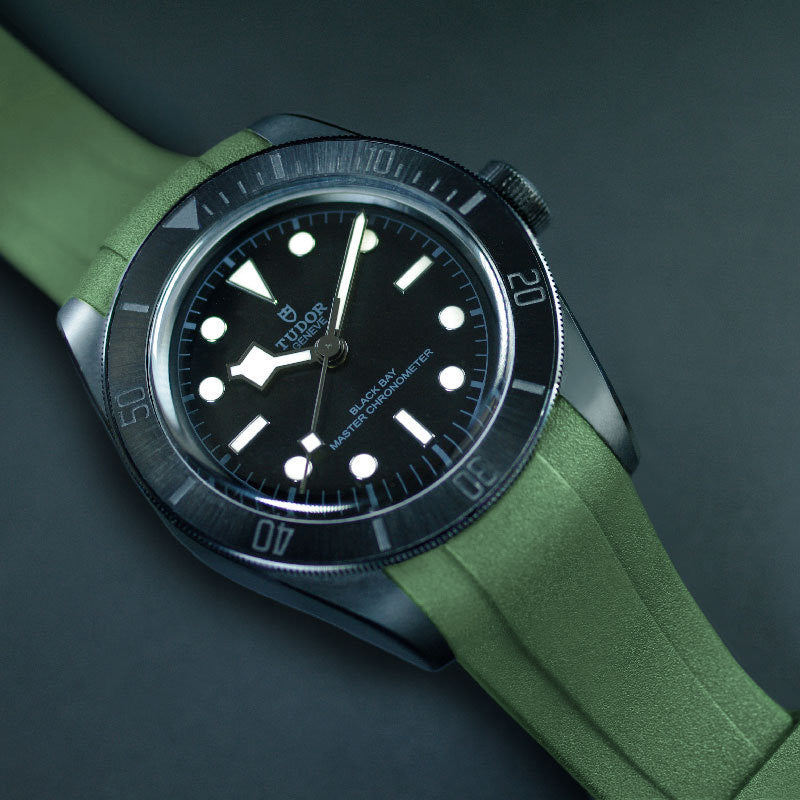RubberB strap T805 for Tudor Heritage Black Bay Ceramic - Military Green