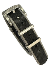 Seat Belt NATO watch strap - Grey/Black - NATO nylon watch strap