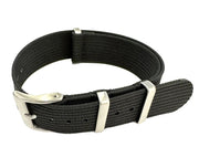 KronoKeeper ribbed nato strap - Black - NATO nylon watch strap
