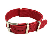 KronoKeeper ribbed nato strap - Red - NATO nylon watch strap