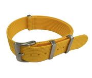 KronoKeeper ribbed nato strap - Yellow - NATO nylon watch strap