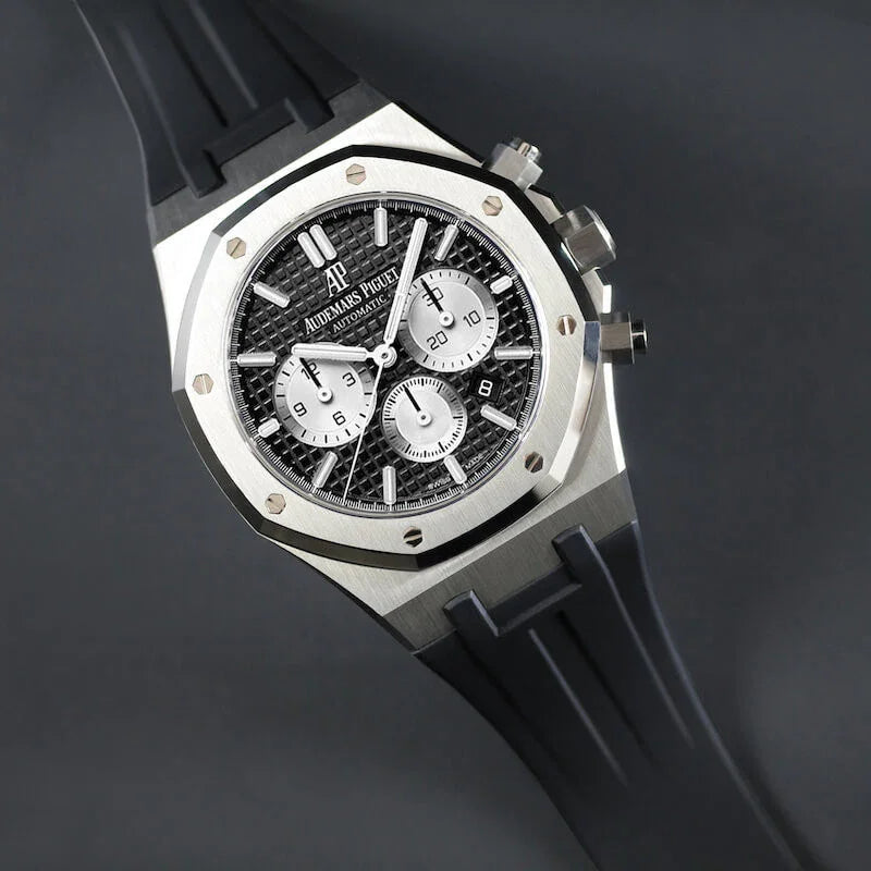 Rubber B Strap APB41 Black for Audemars Piguet Royal Oak 41mm on Leather or - rubber watch strap