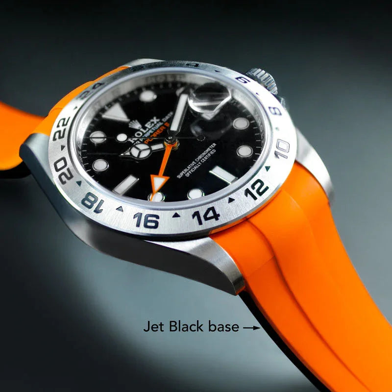 Rubber B Strap M205 Orange/Black - rubber watch strap