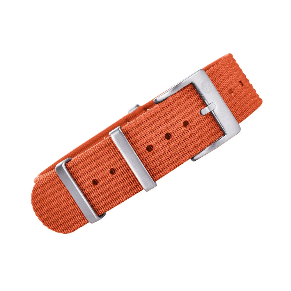 KronoKeeper ribbed nato strap - Orange - NATO nylon watch strap