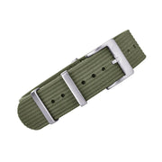 KronoKeeper ribbed nato strap - army green - NATO nylon watch strap
