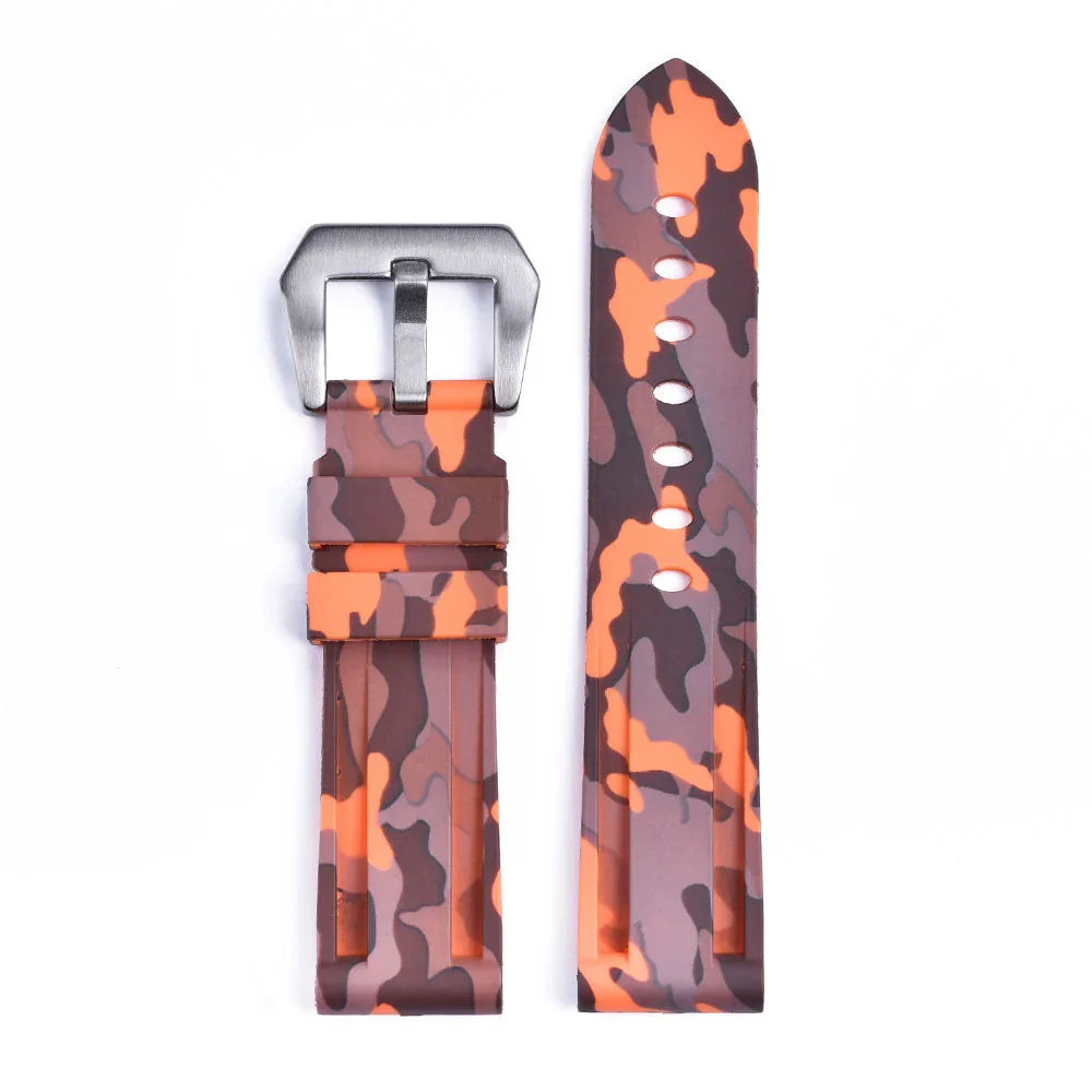 kronokeeper-camouflage-rubber-strap-Orange - rubber watch strap