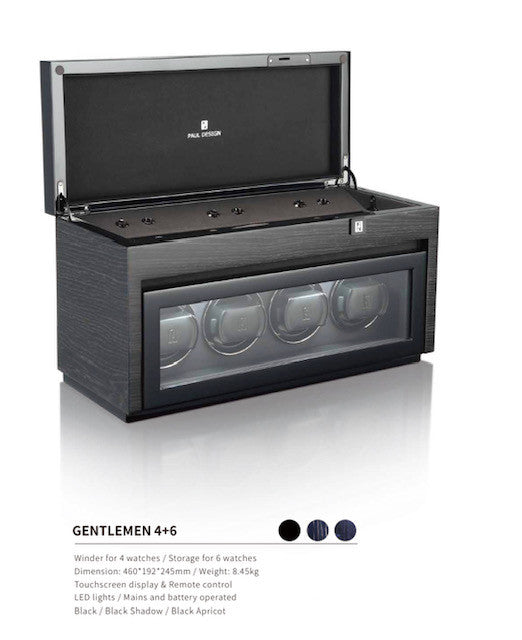Paul Design - Gentleman 4+6 Watch Winder & Extra storage for 6 watches