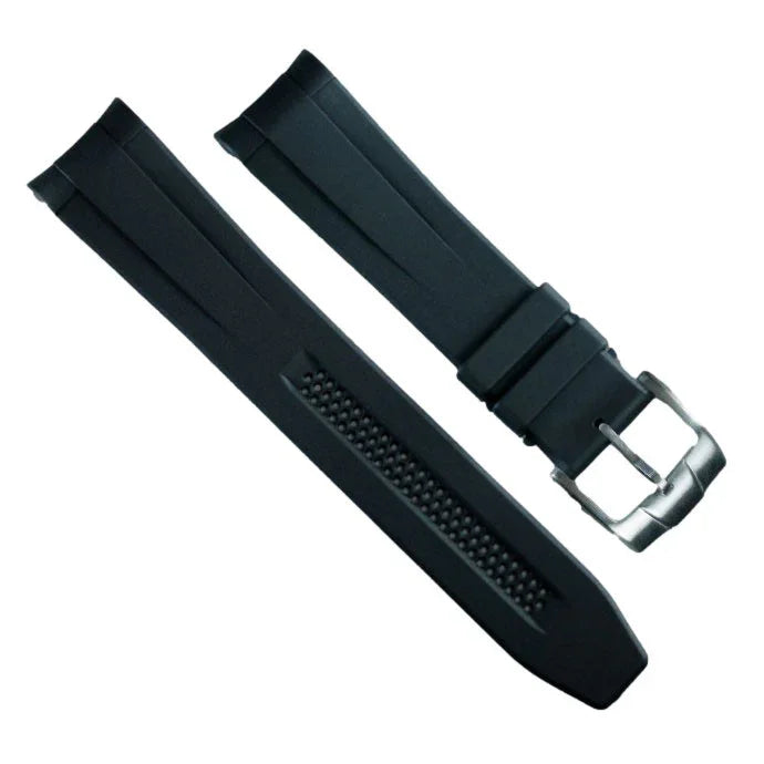 RubberB DM106 Black with buckle Strap - rubber watch strap