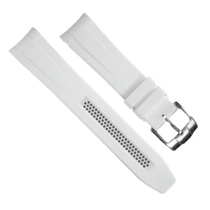 RubberB DM106 White with buckle Strap - rubber watch strap