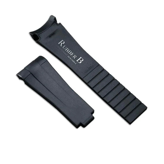 Rubber B Strap for Rolex Air-King 126900 - M215 Black - rubber watch strap