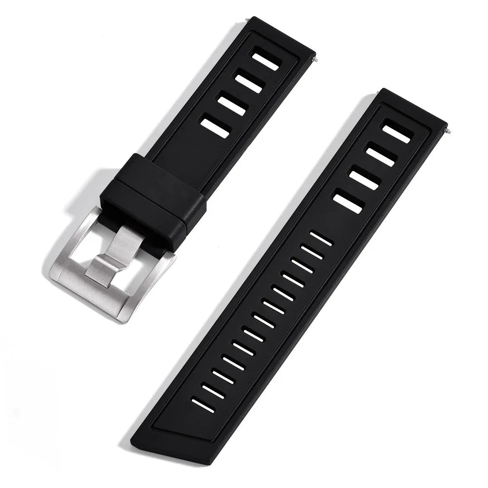 Rubber Divers Strap - Black - rubber watch strap