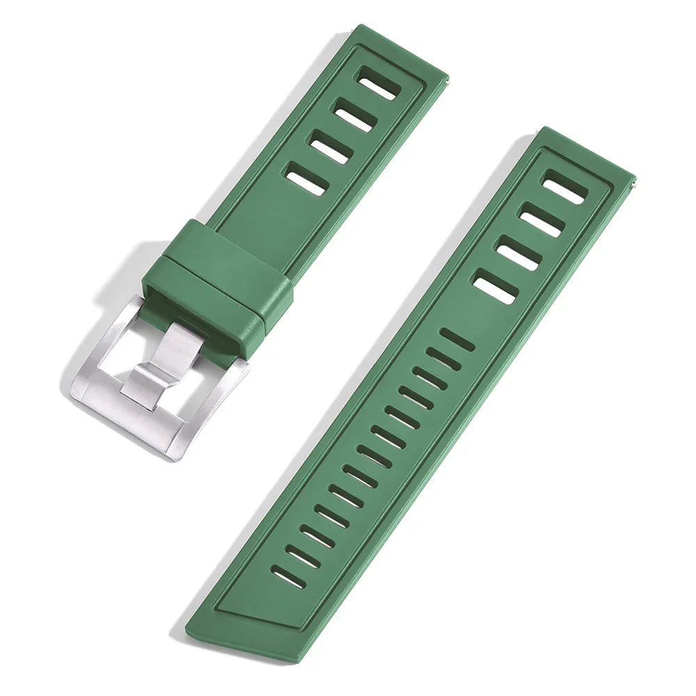 Rubber Divers Strap - Green - rubber watch strap