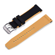 Rubber strap dual colors - Black/Yellow - rubber watch strap