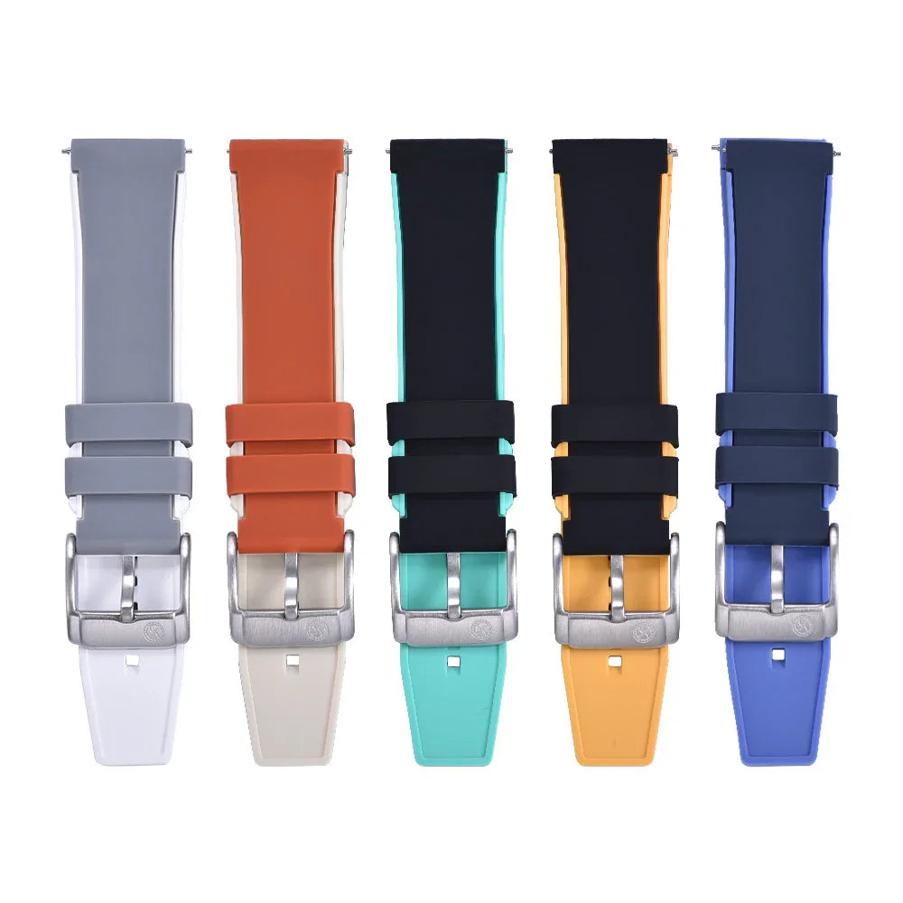 Rubber strap dual colors - Orange/Cream - detail