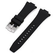 Rubber strap for Tissot PRX - Black - rubber watch strap