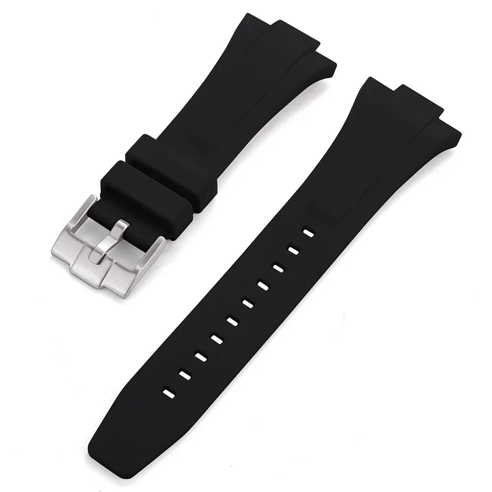Rubber strap for Tissot PRX - Black - rubber watch strap