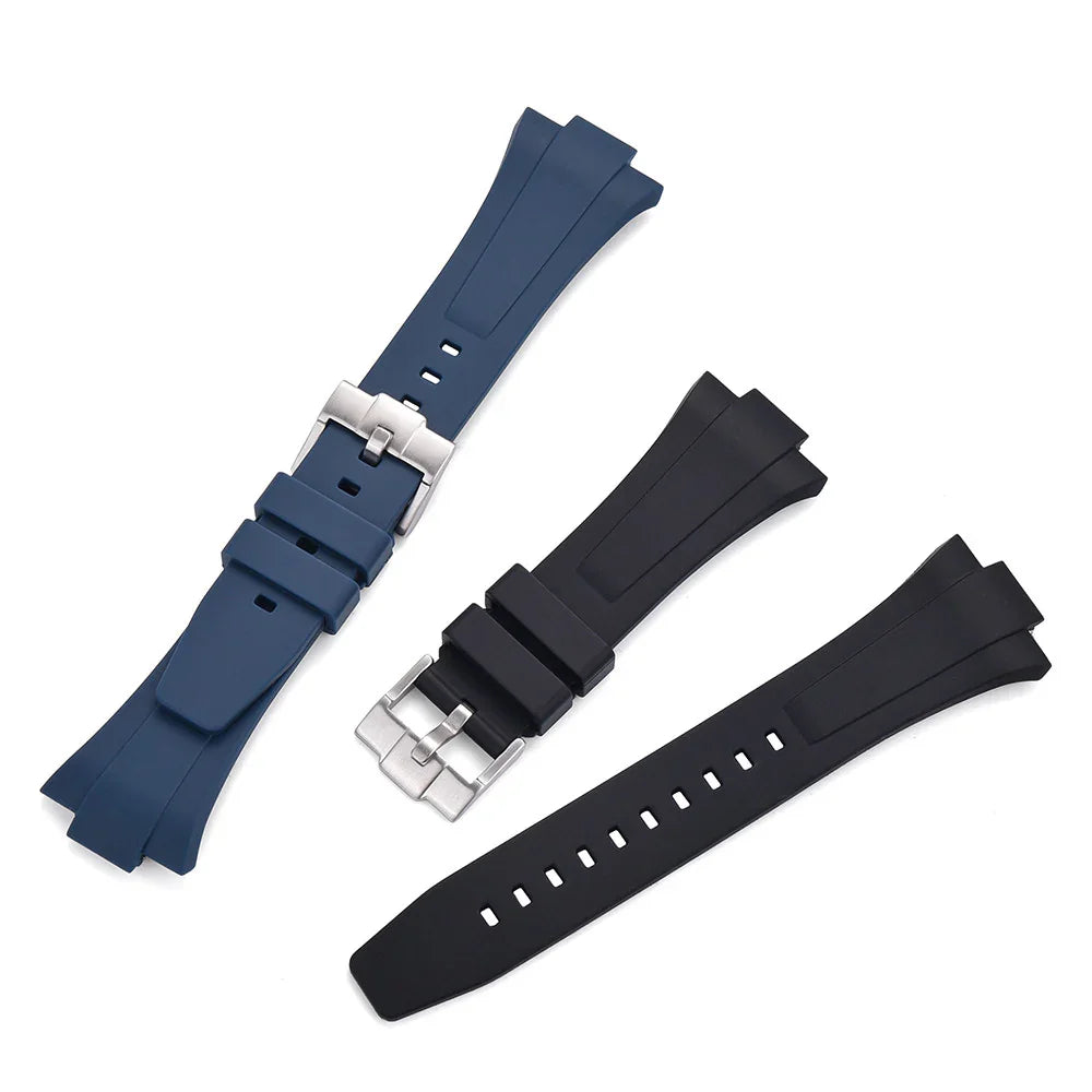 Rubber strap for Tissot PRX - Navy Blue - view 4