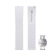 KronoKeeper adjustable Rubber Strap with deployant clasp - White - rubber watch strap
