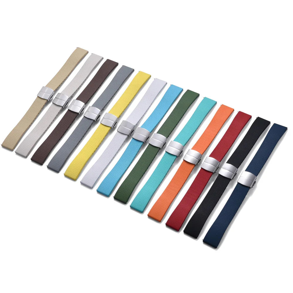 KronoKeeper adjustable Rubber Strap with deployant clasp - Black - detail