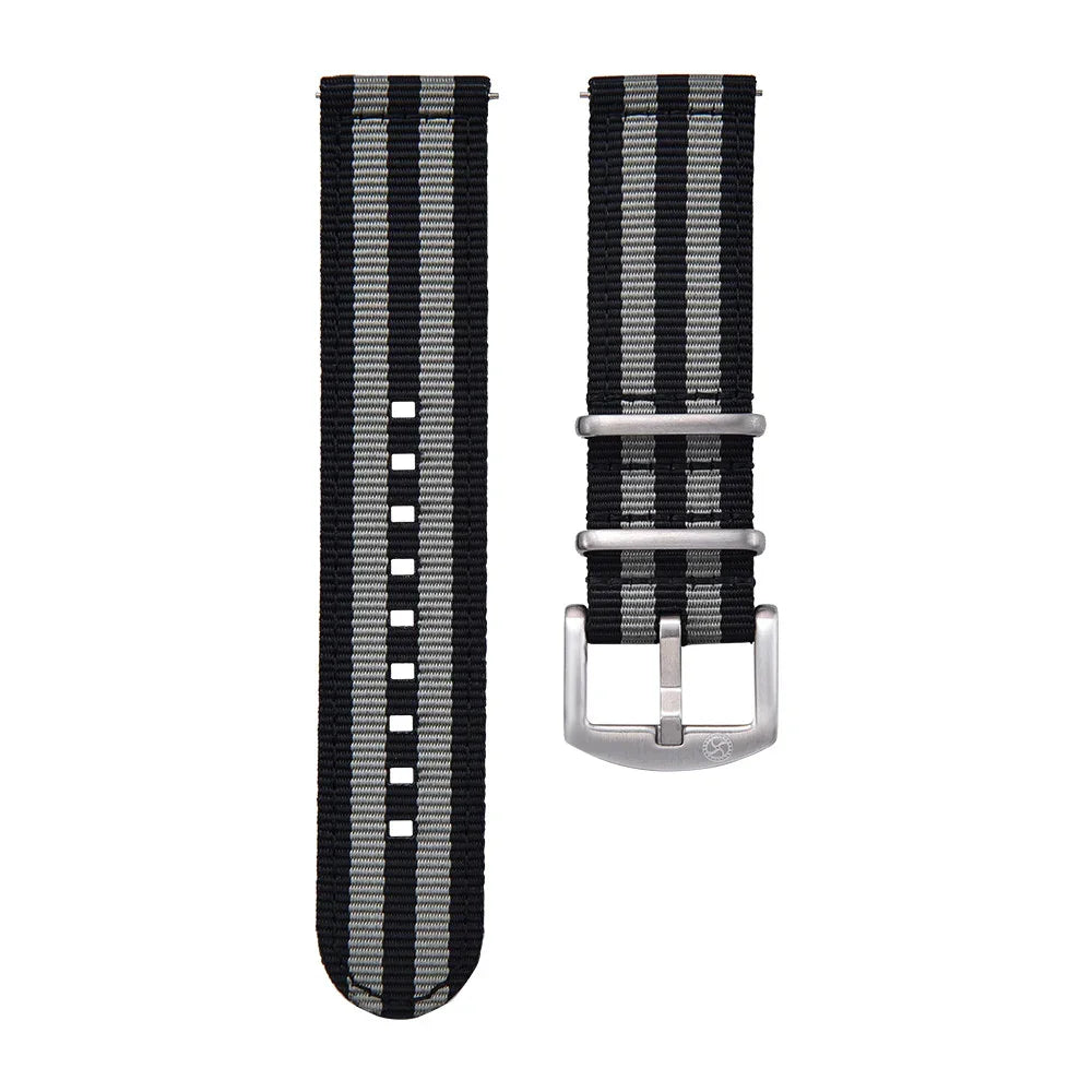 KronoKeeper 2 pieces nato strap - black/grey - NATO nylon watch strap
