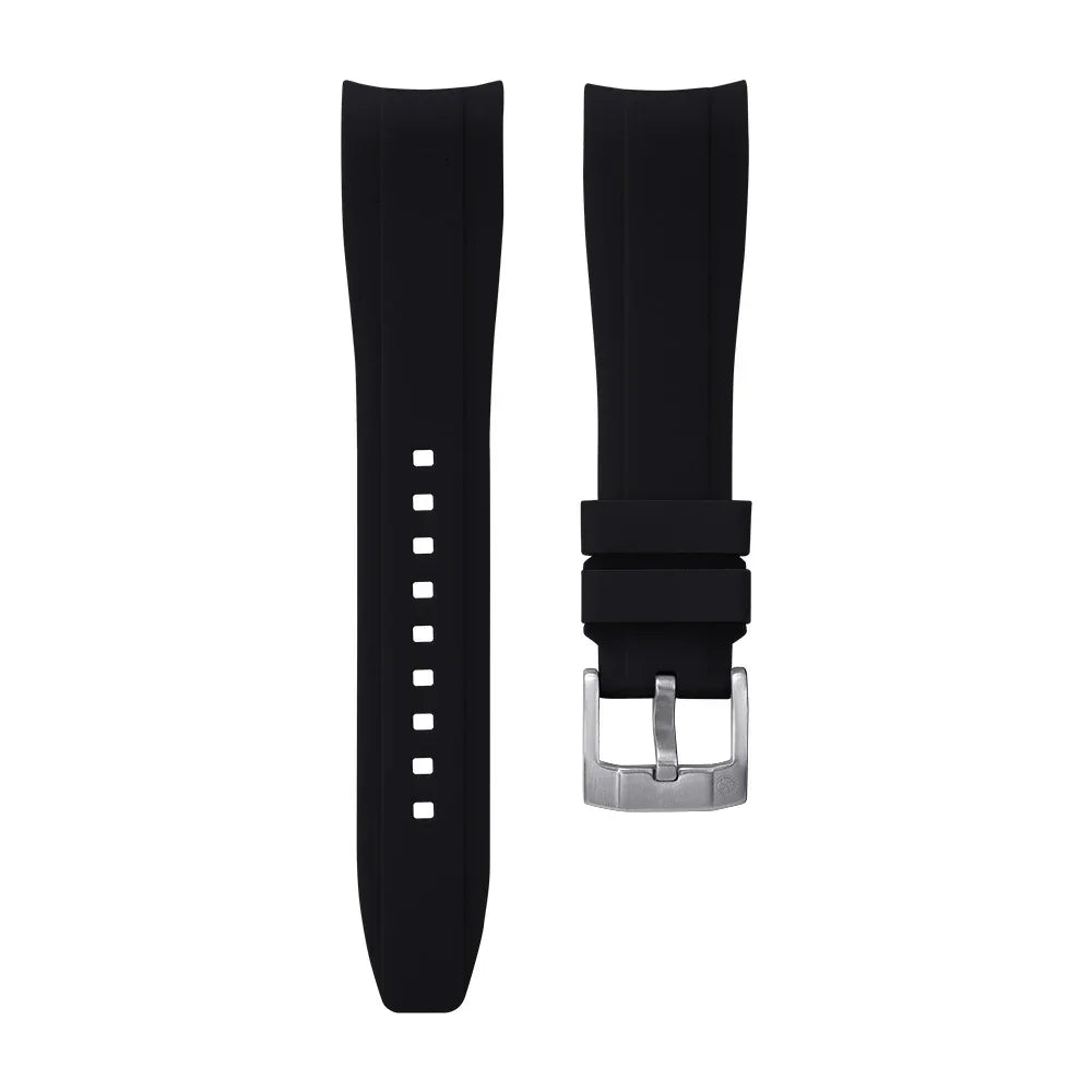 KronoKeeper integrated Rubber strap - Black - rubber watch strap
