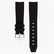 Tekstura ng goma na strap para sa Omega MoonSwatch - Itim/Pula