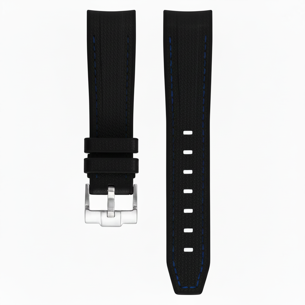 Rubber strap texture for Omega MoonSwatch - Black/Blue