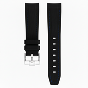 Tekstura ng gomang strap para sa Omega MoonSwatch - Itim/Bughaw